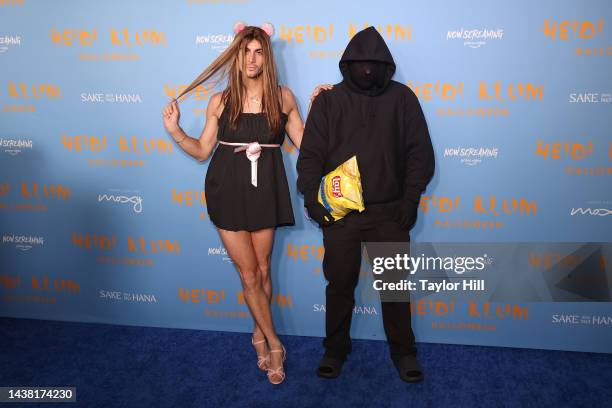 Christian Cowan and Hans Tranberg attend Heidi Klum's 2022 Hallowe'en Party at Cathedrale at Moxy Hotel on October 31, 2022 in New York City.