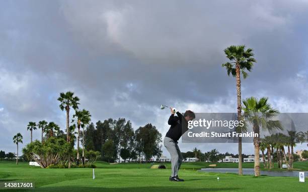 Robert Rock of England plays a shot during the second round of the Open de Espana at Real Club de Golf de Sevilla on May 4, 2012 in Seville, Spain.