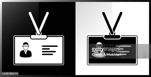access badge and id card icon. - employee badge stock illustrations