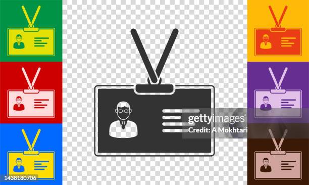 zugangsausweis und id-kartensymbol. - security card stock-grafiken, -clipart, -cartoons und -symbole