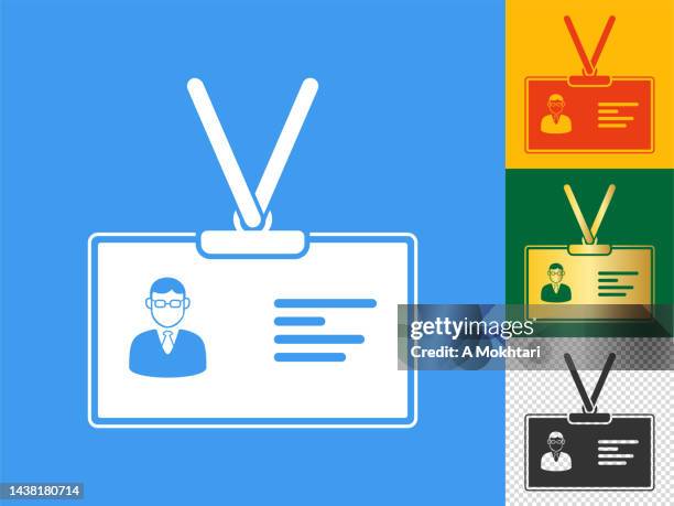 ilustraciones, imágenes clip art, dibujos animados e iconos de stock de tarjeta de acceso e icono de tarjeta de identificación. - security pass