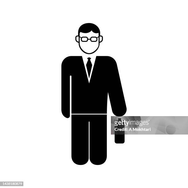 icon of businessman with a suitcase. - senior management stock illustrations