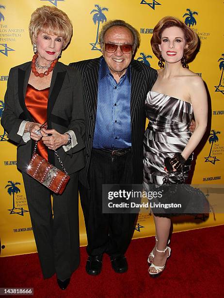 Karen Kramer, custom car designer George Barris and Kat Kramer attend the 7th Annual Los Angeles Jewish Film Festival Premiere of "Tony Curtis:...