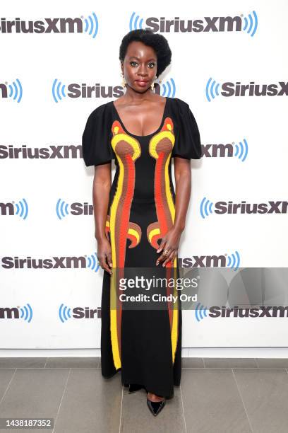 Danai Gurira attends SiriusXM's Town Hall With The Cast Of Black Panther: Wakanda Forever at SIRIUS XM Studio on November 01, 2022 in New York City.