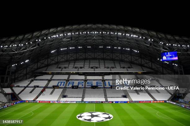 General view inside the stadium prior to the UEFA Champions League group D match between Olympique Marseille and Tottenham Hotspur at Orange...