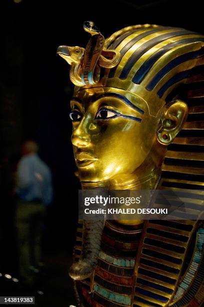 Picture taken on October 20, 2009 shows King Tutankhamun's golden mask displayed at the Egyptian museum in Cairo. AFP PHOTO/KHALED DESOUKI