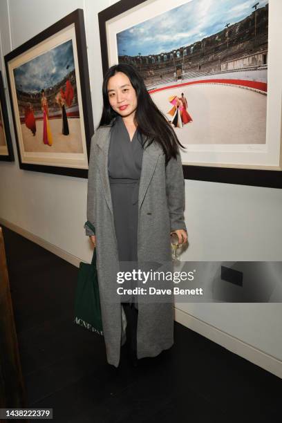 Edeline Lee attends the opening reception of "If Only These Walls Could Talk" Exhibition at Alon Zakaim Fine Art, Cork Street, on November 1, 2022 in...