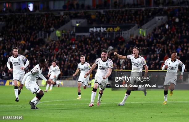 Darragh Lenihan of Middlesbrough celebrates after their side's second goal, an own goal scored by Tobias Figueiredo of Hull City during the Sky Bet...