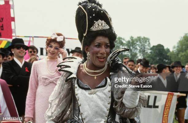 Marcher in period costume during the Lesbian and Gay Pride event, London, 18th June 1994.