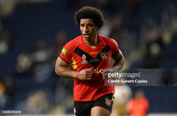 Elsie Albert of PNG during Women's Rugby League World Cup Group A match between Papua New Guinea Women and Canada Women at Headingley on November 01,...