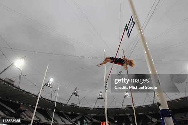 Simon Duncan of Southampton University competes in the men's pole vault qualification during day one of the BUCS VISA Athletics Championships 2012...