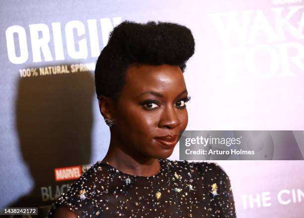 Danai Gurira attends Marvel Studio's "Black Panther: Wakanda Forever" New York Screening at AMC 34th Street on November 01, 2022 in New York City.