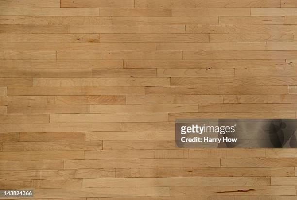 Hardwood floor of the Los Angeles Lakers court before Game Two of the Western Conference Quarterfinals in the 2012 NBA Playoffs at Staples Center on...