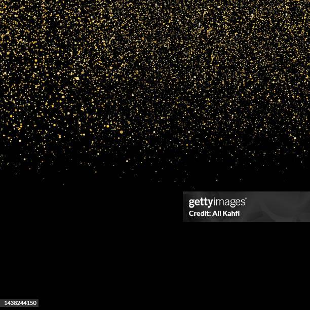 illustrazioni stock, clip art, cartoni animati e icone di tendenza di stelle d'oro punteggi spargono texture coriandoli sfondo - coriandolo