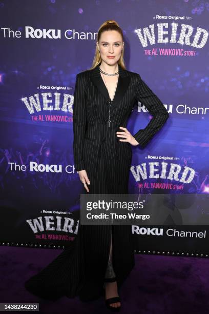 Evan Rachel Wood attends the "Weird: The Al Yankovic Story" New York Premiere at Alamo Drafthouse Cinema on November 01, 2022 in New York City.