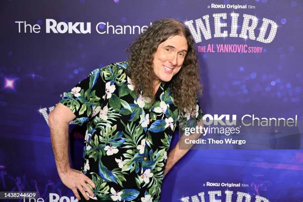 Weird Al" Yankovic attends the "Weird: The Al Yankovic Story" New York Premiere at Alamo Drafthouse Cinema on November 01, 2022 in New York City.