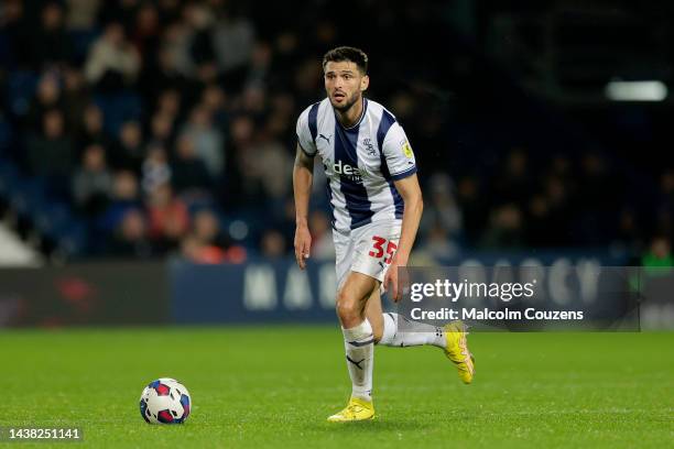 Okay Yokuslu of West Bromwich Albion runs with the ball during the Sky Bet Championship between West Bromwich Albion and Blackpool at The Hawthorns...