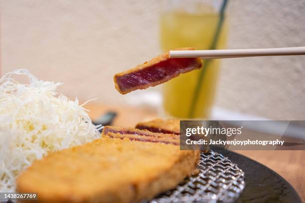 japanese wagyu katsu - yōshoku stock pictures, royalty-free photos & images