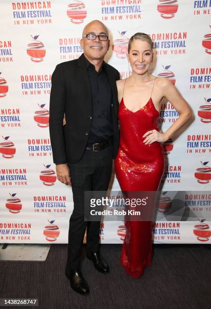 Armando Guareno, Founder and Executive Director of Dominican Film Festival and Katherine Castro attend the New York Premiere Of WEAK Opening Ceremony...