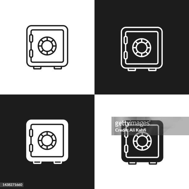 safe icon - solid stock illustrations