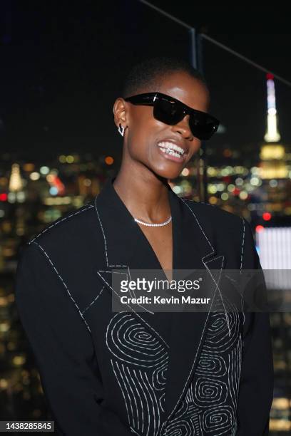 Letitia Wright attends the Black Panther: Wakanda Forever NY New York premiere after-party at Peak Restaurant at Edge Hudson Yards on November 01,...