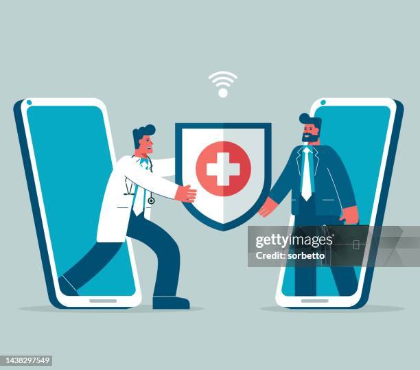 medical exam - online - electronic-medical-record-icon stock illustrations