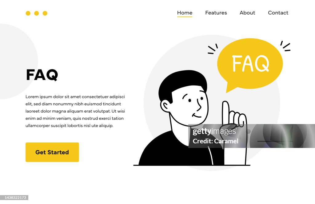 Faq Illustration Landing Page Design High-Res Vector Graphic - Getty Images