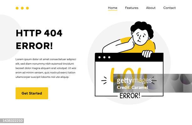 404 error illustration landing page design - error message stock illustrations