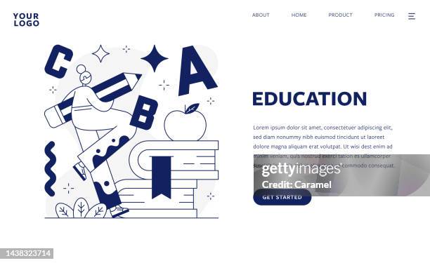education flat design illustration template for web and mobile - test preparation stock illustrations