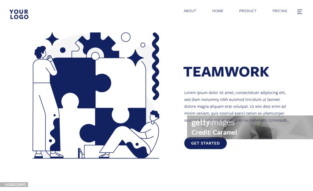 Teamwork Layout Teamwork Flat Design Illustration Template For Web And Mobile High-Res ...