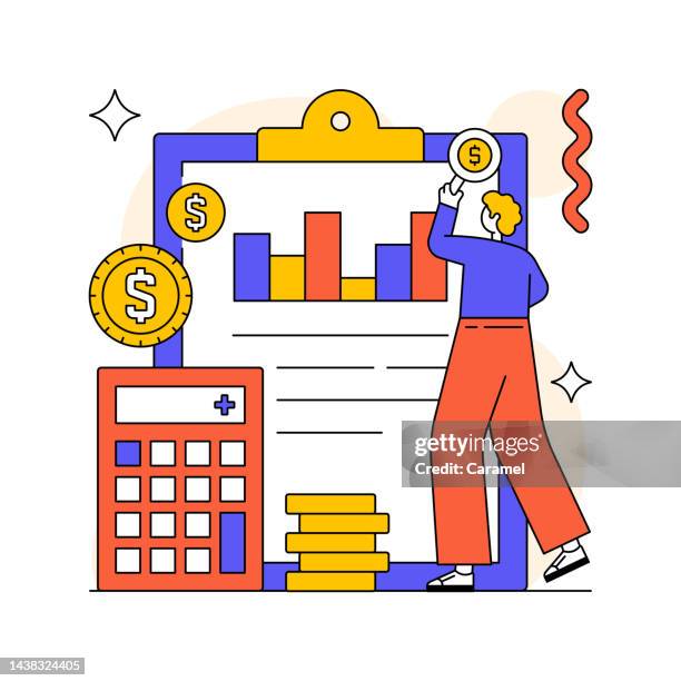 financial analysis flat design illustration - financial result stock illustrations