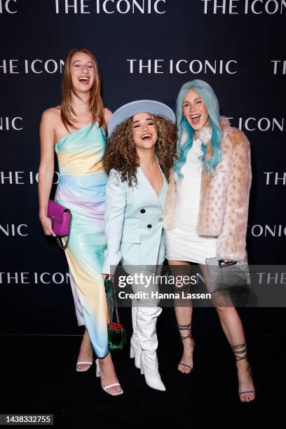 Amy Kaleski, Tammy Christina and DJ Tigerlily attend The Iconic 'Runway X' Show on November 02, 2022 in Sydney, Australia.