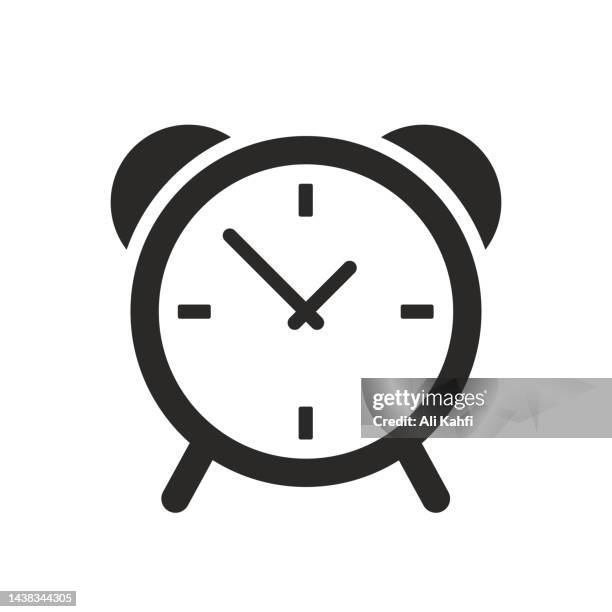 bildbanksillustrationer, clip art samt tecknat material och ikoner med alarm clock icon - väckarklocka