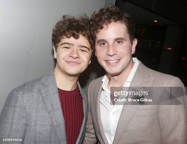 Gaten Matarazzo and Ben Platt pose at the 2022 New York City Center's annual gala opening night after party of "Parade" at The Ziegfeld Ballroom on...