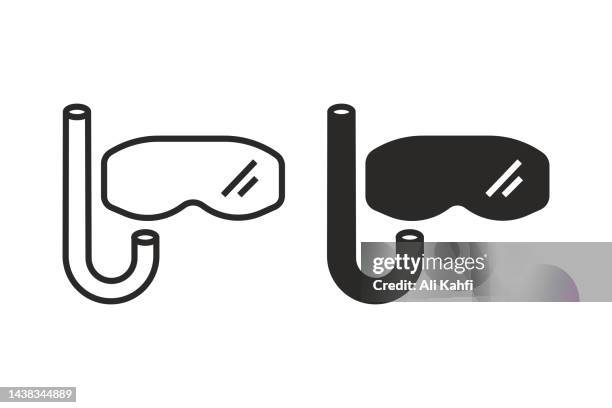 snorkel mask icon - plastic ocean stock illustrations