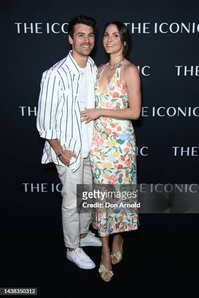 Matty J and Laura Byrne attend The Iconic 'Runway X' Show on November 02, 2022 in Sydney, Australia.