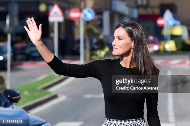 Queen Letizia of Spain attends the "Opera prima: Ciudad de Tudela" Film Festival at the Moncayo cinema on November 02, 2022 in Navarra, Spain.