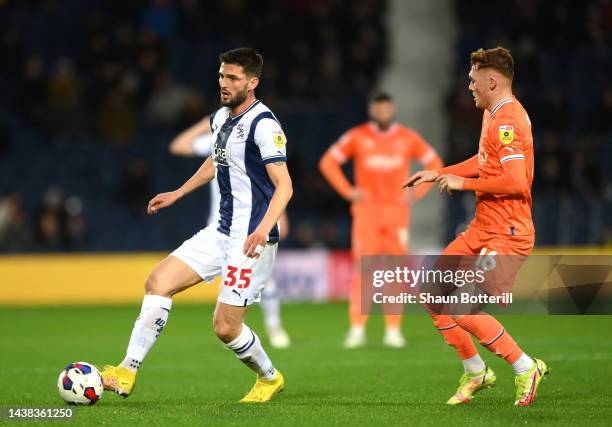 Okay Yokuslu of West Bromwich Albion runs with ball during the Sky Bet Championship between West Bromwich Albion and Blackpool at The Hawthorns on...