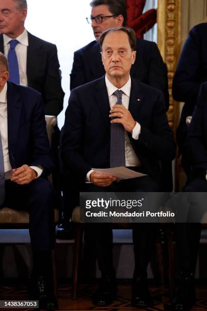 Italian Senator Luca Ciriani during the oath of new Government at Quirinale in the Salone delle Feste. Rome , October 22nd 2022