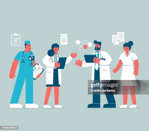 medical staff - med students stock illustrations