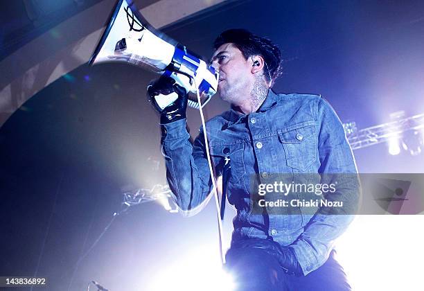 Ian Watkins of Lostprophets performs at Brixton Academy on May 4, 2012 in London, England.