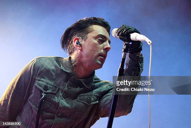 Ian Watkins of Lostprophets performs at Brixton Academy on May 4, 2012 in London, England.