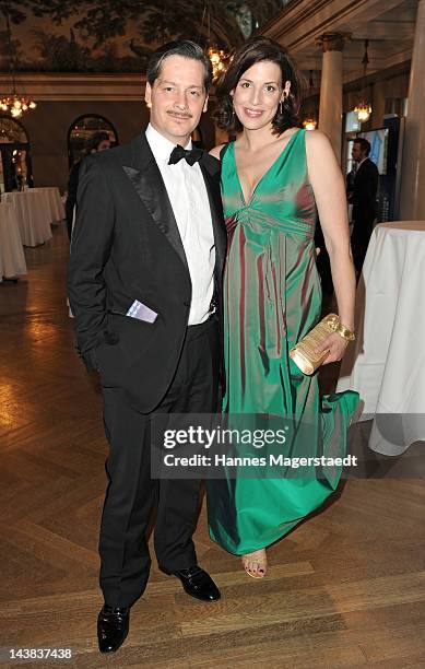 Fritz Karl and Elena Uhlig attend the 'Bayerischer Fernsehpreis 2012' at the Prinzregententheater on May 4, 2012 in Munich, Germany.