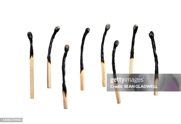 burnt matches - matchstick stock pictures, royalty-free photos & images