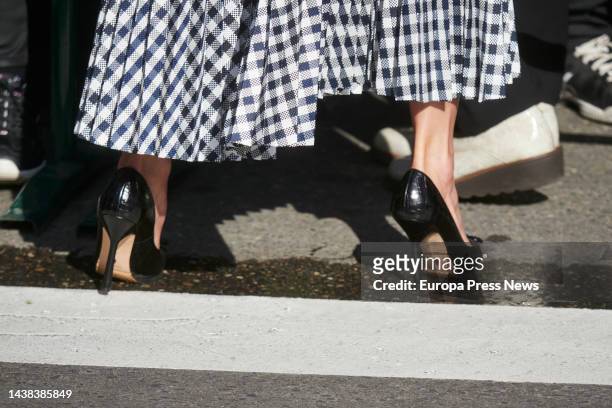 Queen Letizia's shoes as she leaves the 22nd edition of the 'Festival de Cine Opera Prima Ciudad de Tudela', at the Cine Moncayo, on 02 November,...