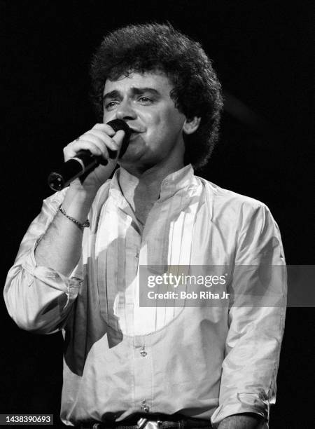 Russell Hitchcock with AIR SUPPLY performs in concert, October 8, 1983 in Los Angeles, California.