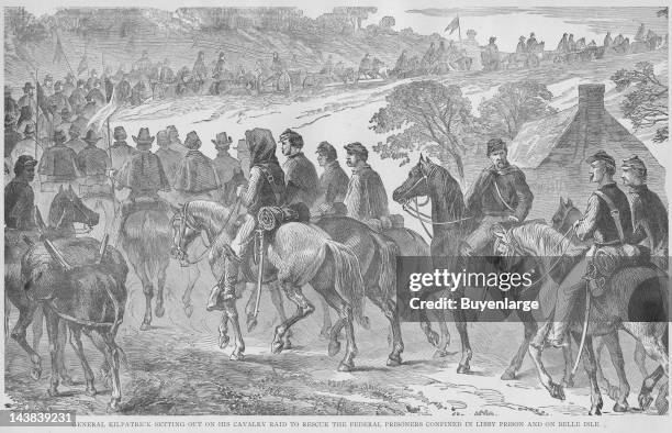 General Kilpatrick expedition to Rescue Prisoners at Libby Prison and Belle Isle, Richmond, Virginia, early to mid 1860s.