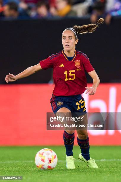 Maite Oroz of Spain looks on during the Women´s International friendly match between United States and Spain at El Sadar Stadium on October 11, 2022...