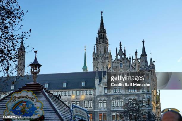 munich christmas time. christkindlmarkt market on the marienhof. bavaria, germany. - münchen advent stock pictures, royalty-free photos & images
