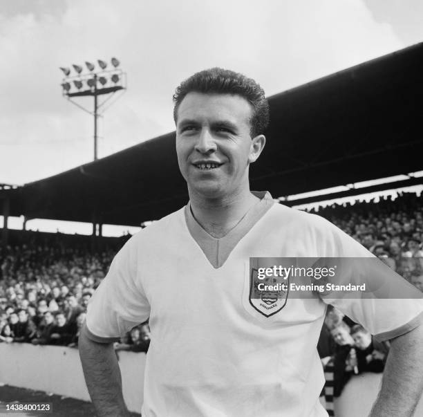 English footballer Jimmy Armfield , a defender with Blackpool football club, on the day of a match against West Ham United in London on September...